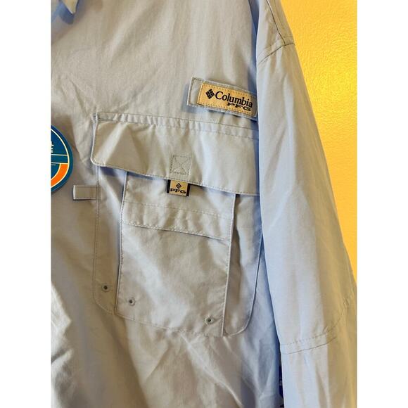 NWT Mens Columbia PFG Bahama II Long Sleeve Shirt Fishing Outdoors Light Blue XL - Picture 5 of 8